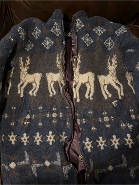 Vintage Tundra Wool Deer/Reindeer Full Zip Jacket Sweater LG
